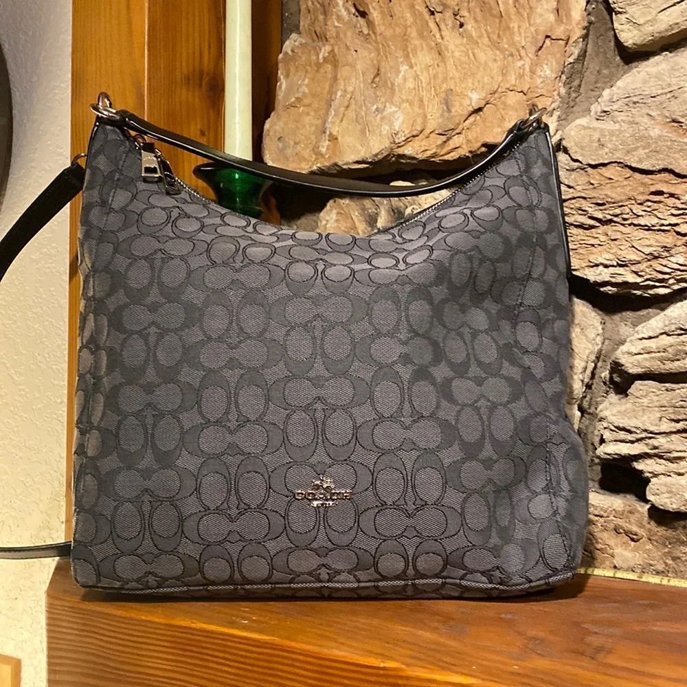 Coach celeste signature shoulder bag crossbody in black smoke - Picture 1 of 9